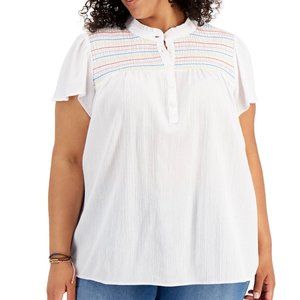 **NWT**  Macy's Style & Co. Cotton Smocked Top